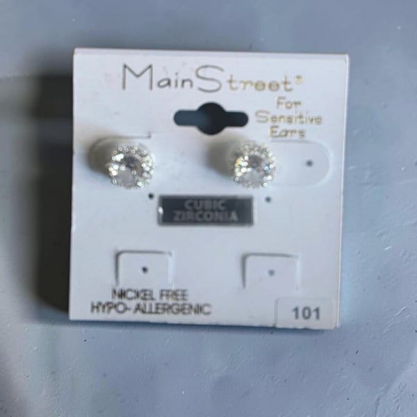 Main Street Earring Number 101 Cubic Zirconia Studs