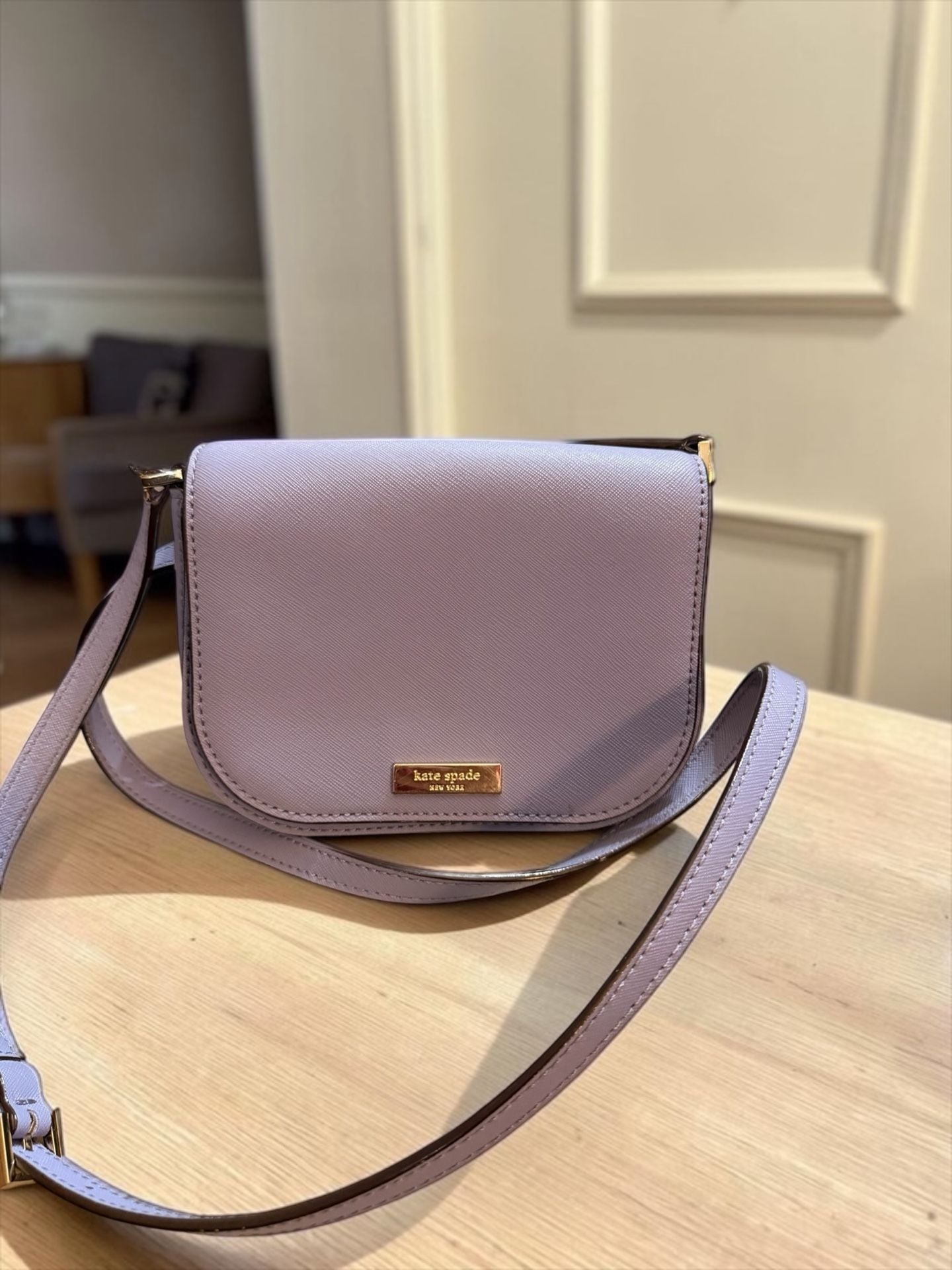 Kate Spade Laurel Way Carsen Crossbody Bag Lilac Purple Saffiano Leather 2
