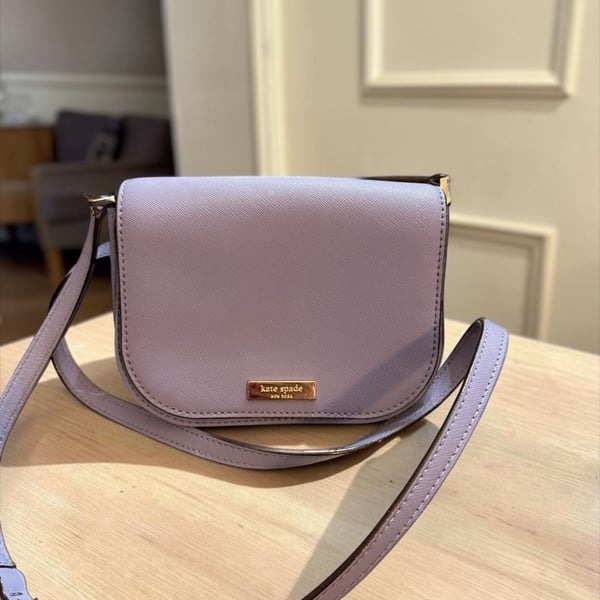 Kate Spade Laurel Way Carsen Crossbody Bag Lilac Purple Saffiano Leather