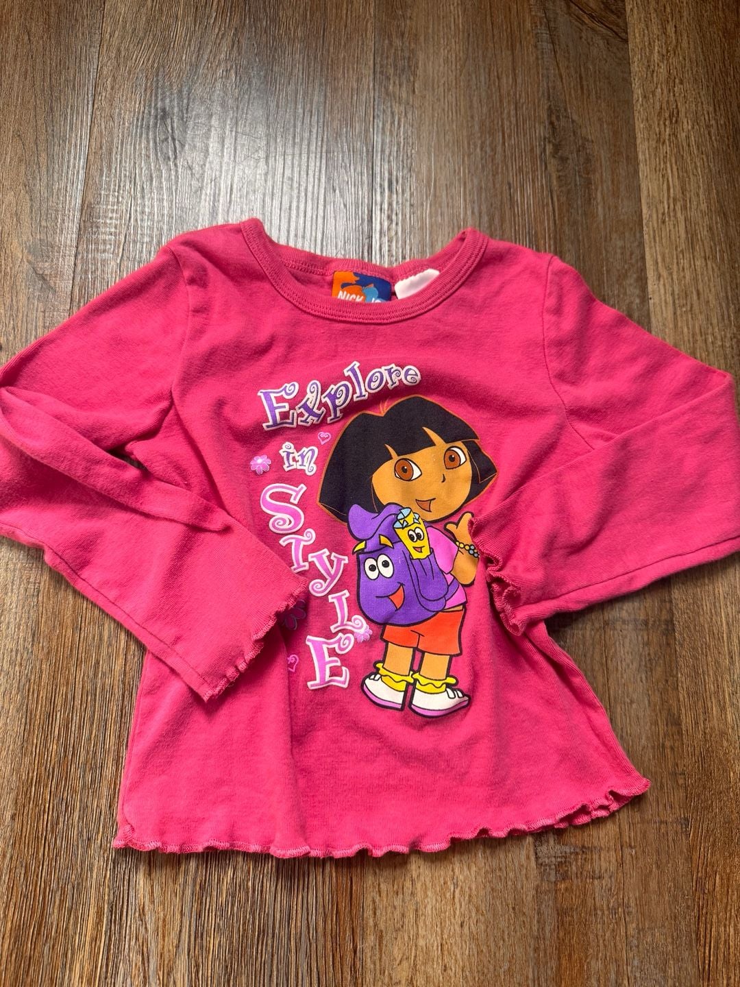 2004 Nick Jr. Dora The Explorer Long Sleeve Shirt Size 5T Pink 2