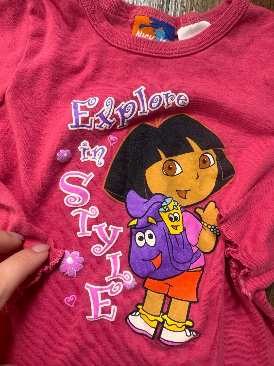 2004 Nick Jr. Dora The Explorer Long Sleeve Shirt Size 5T Pink 3
