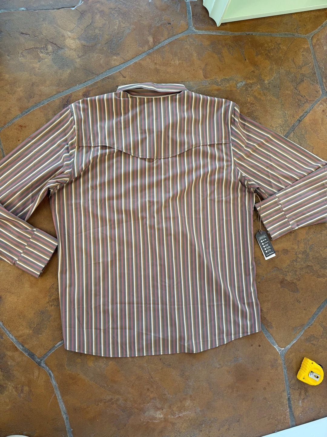NWT Tecovas Performance Western Pearl Snap Shirt Multi Striped Long Sleeve 5