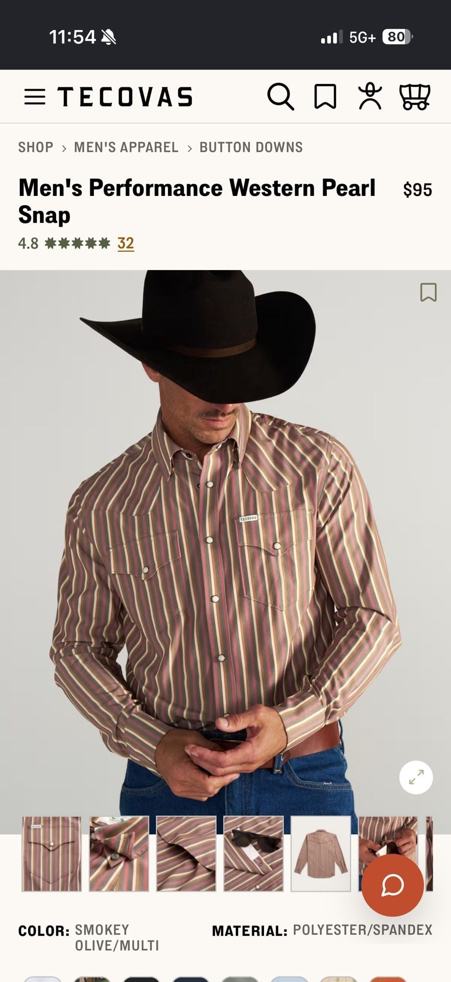 NWT Tecovas Performance Western Pearl Snap Shirt Multi Striped Long Sleeve 11