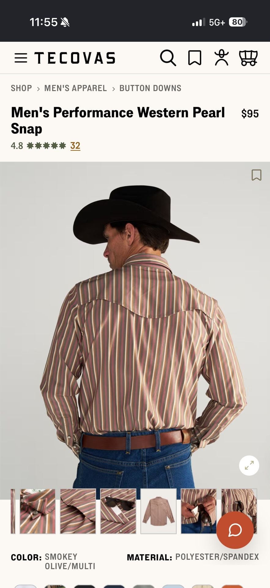 NWT Tecovas Performance Western Pearl Snap Shirt Multi Striped Long Sleeve 12