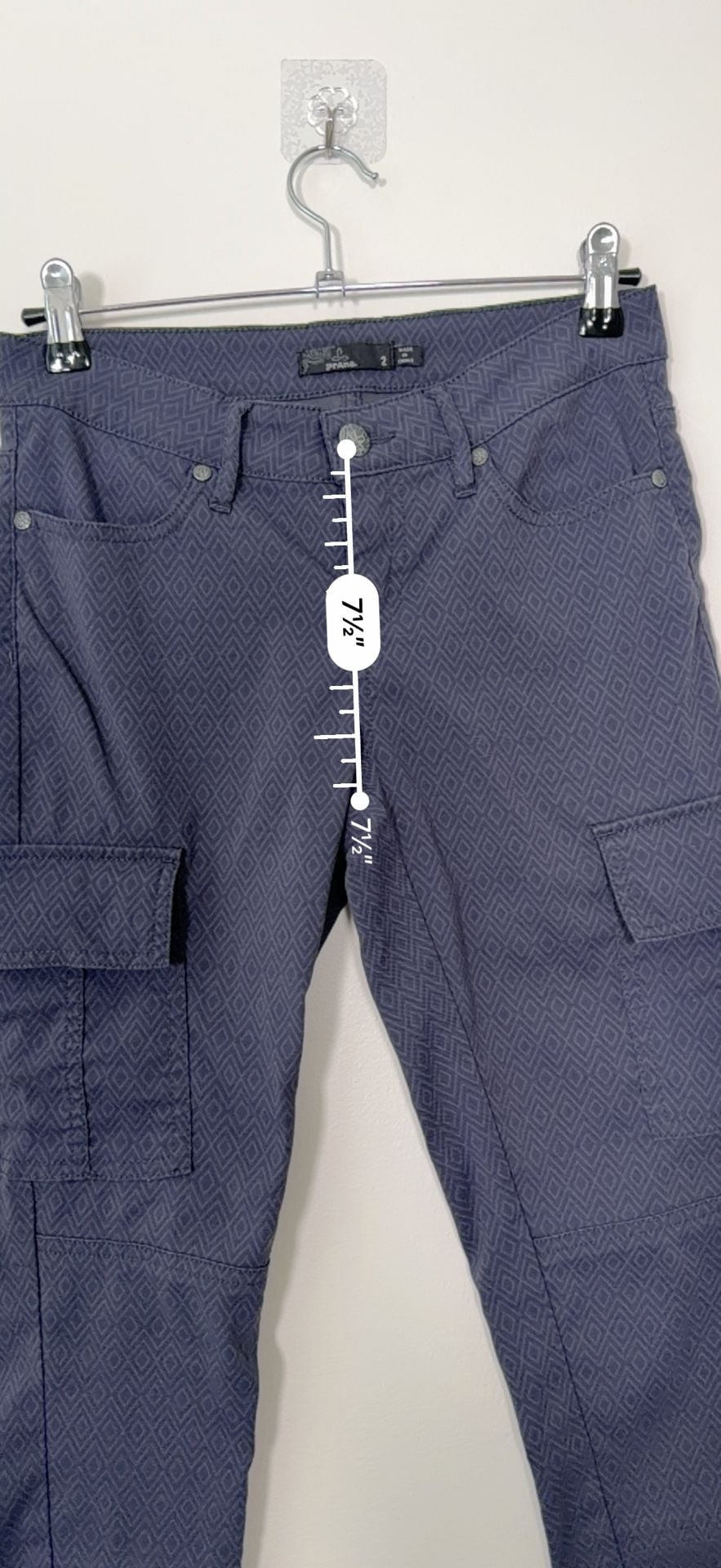 Prana Cargo Pants Size 2 Black Patterned Skinny 7
