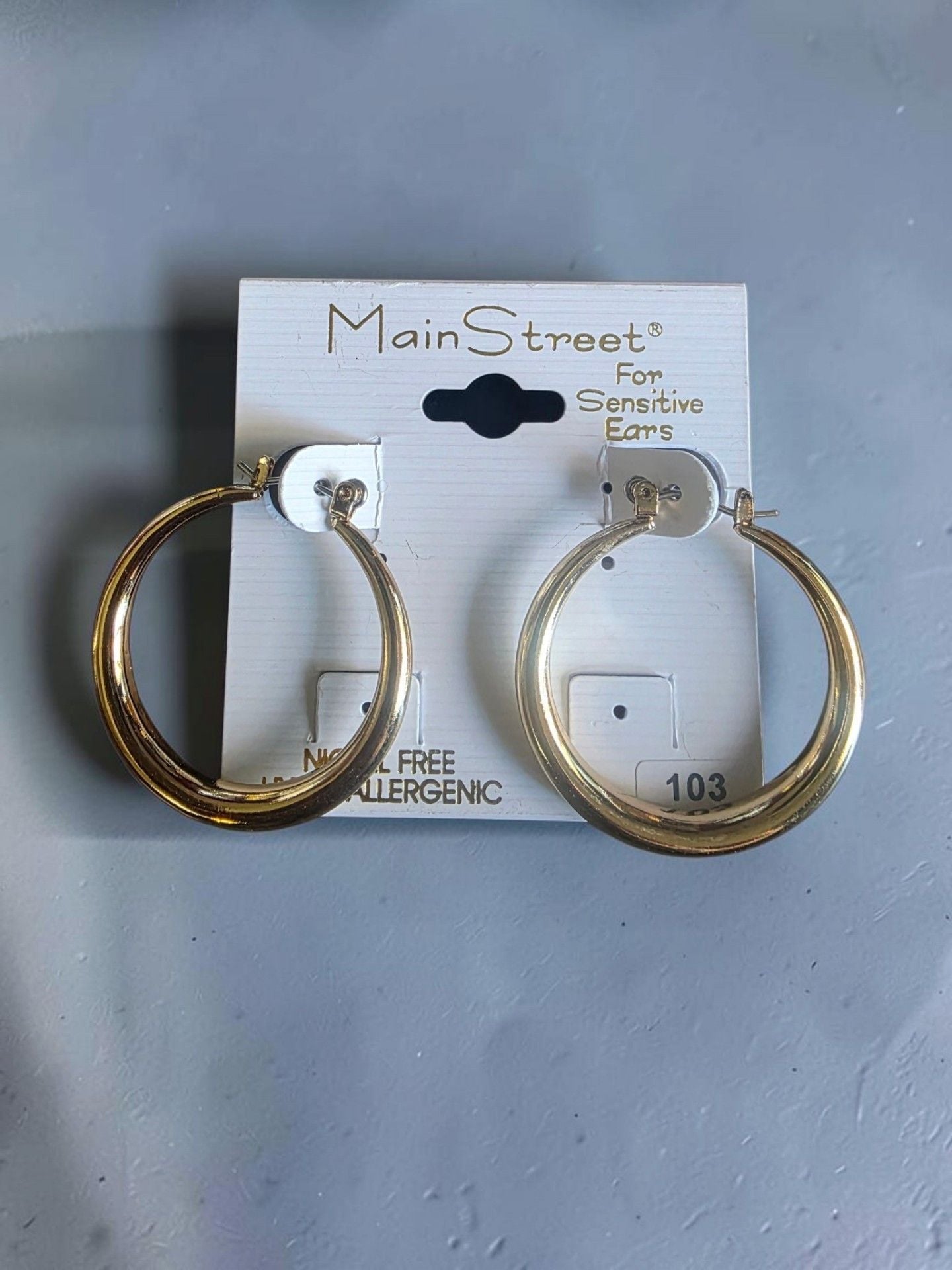 Main Street Earrings #103 Thick Gold Hoop 2