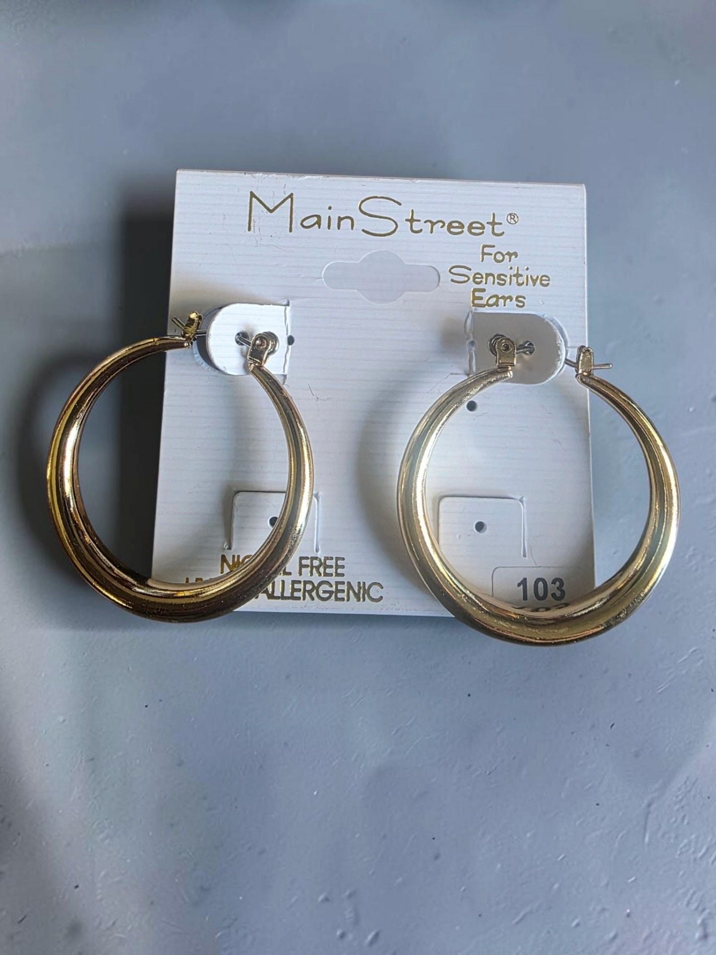 Main Street Earrings #103 Thick Gold Hoop 3