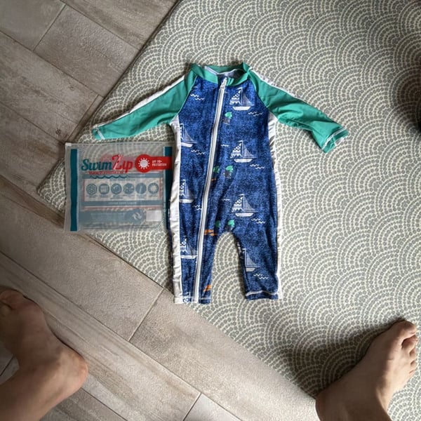 SwimZip Captain Kid Boy Long Sleeve Sunsuit One-Piece Romper with UPF 50+ UV Sun