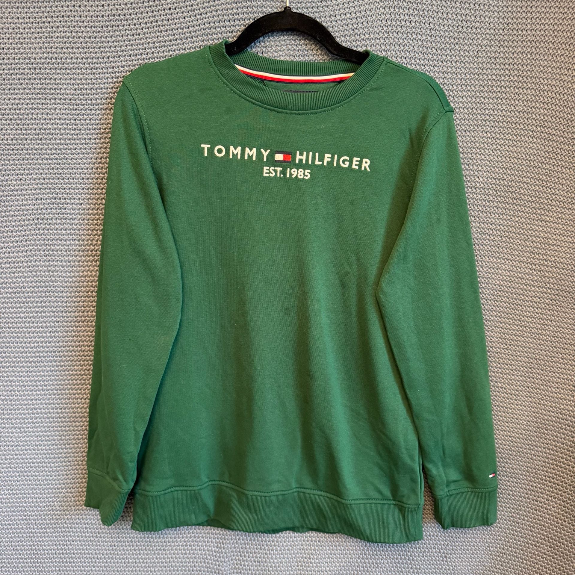 KIDS Tommy Hilfiger Logo Crewneck Sweatshirt Size XL Kids Green 2