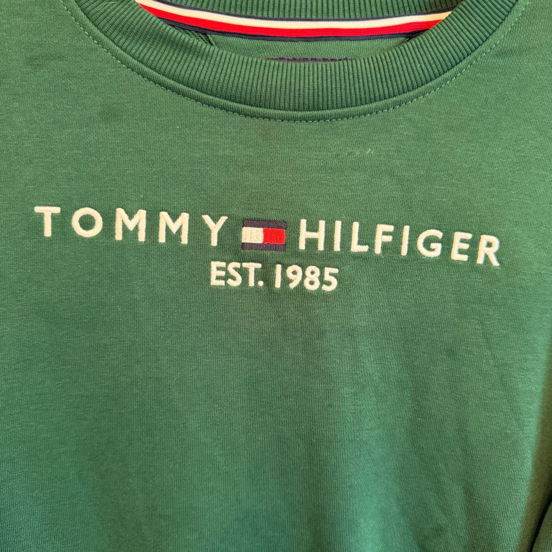 KIDS Tommy Hilfiger Logo Crewneck Sweatshirt Size XL Kids Green 3