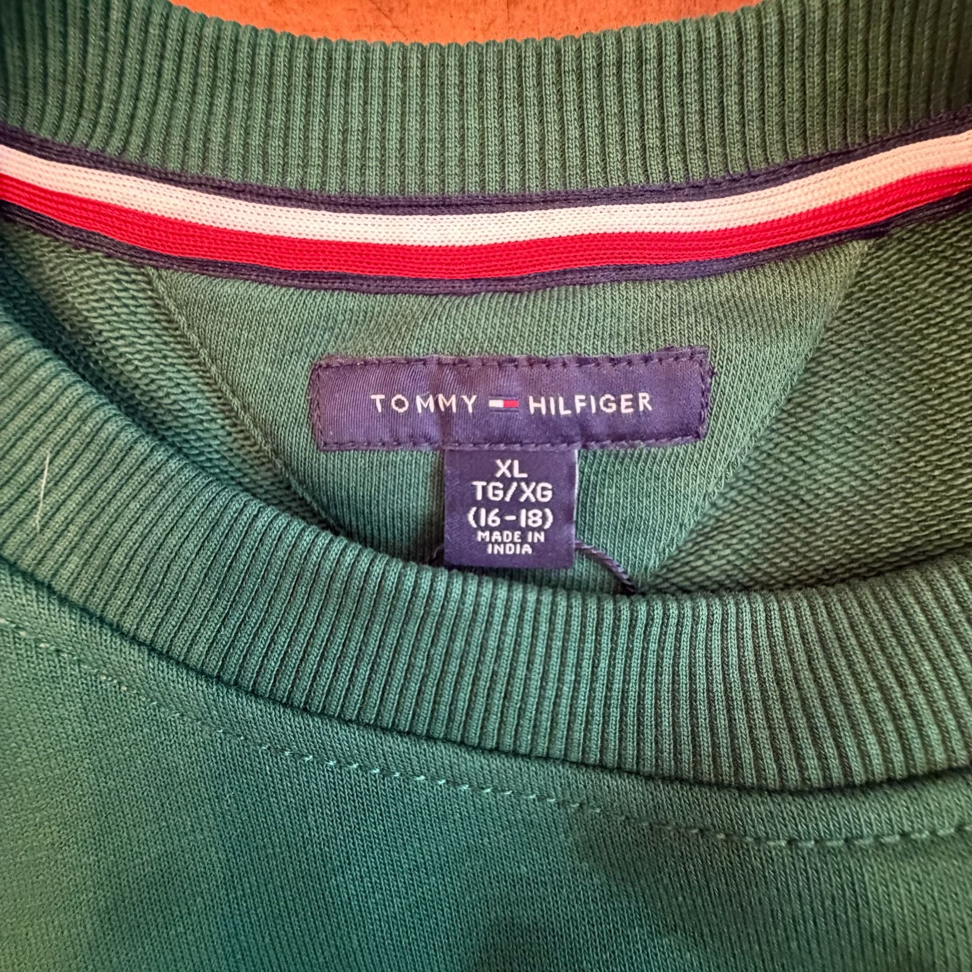 KIDS Tommy Hilfiger Logo Crewneck Sweatshirt Size XL Kids Green 6