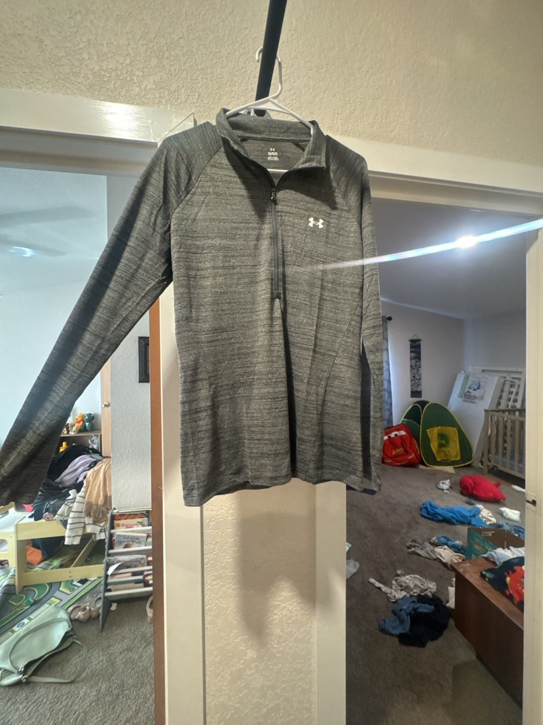 Under Armour 1/2 Zip Pullover Size Large Gray Space Dye Long Sleeve 3