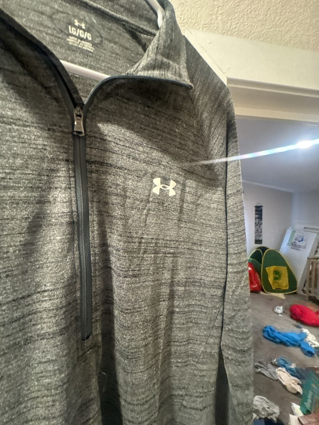 Under Armour 1/2 Zip Pullover Size Large Gray Space Dye Long Sleeve 4