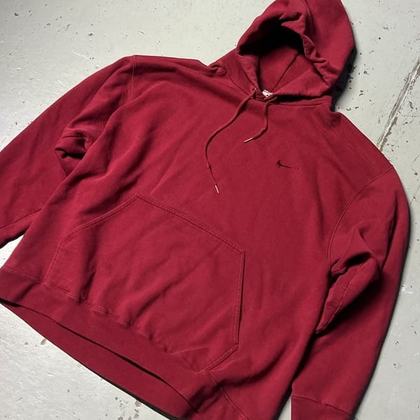 Nike Vintage Red Contrast Stitch Hoodie Large