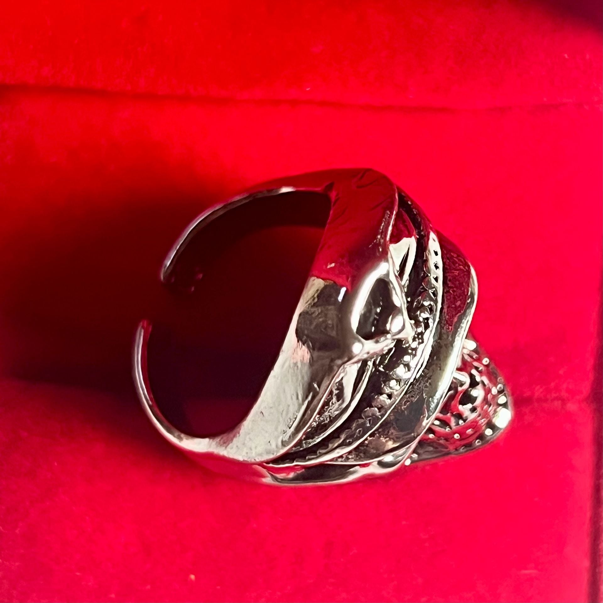Vintage Skull Wearing Officer Cap Ring Gothic Punk Adjustable Ring Size 9-14 4