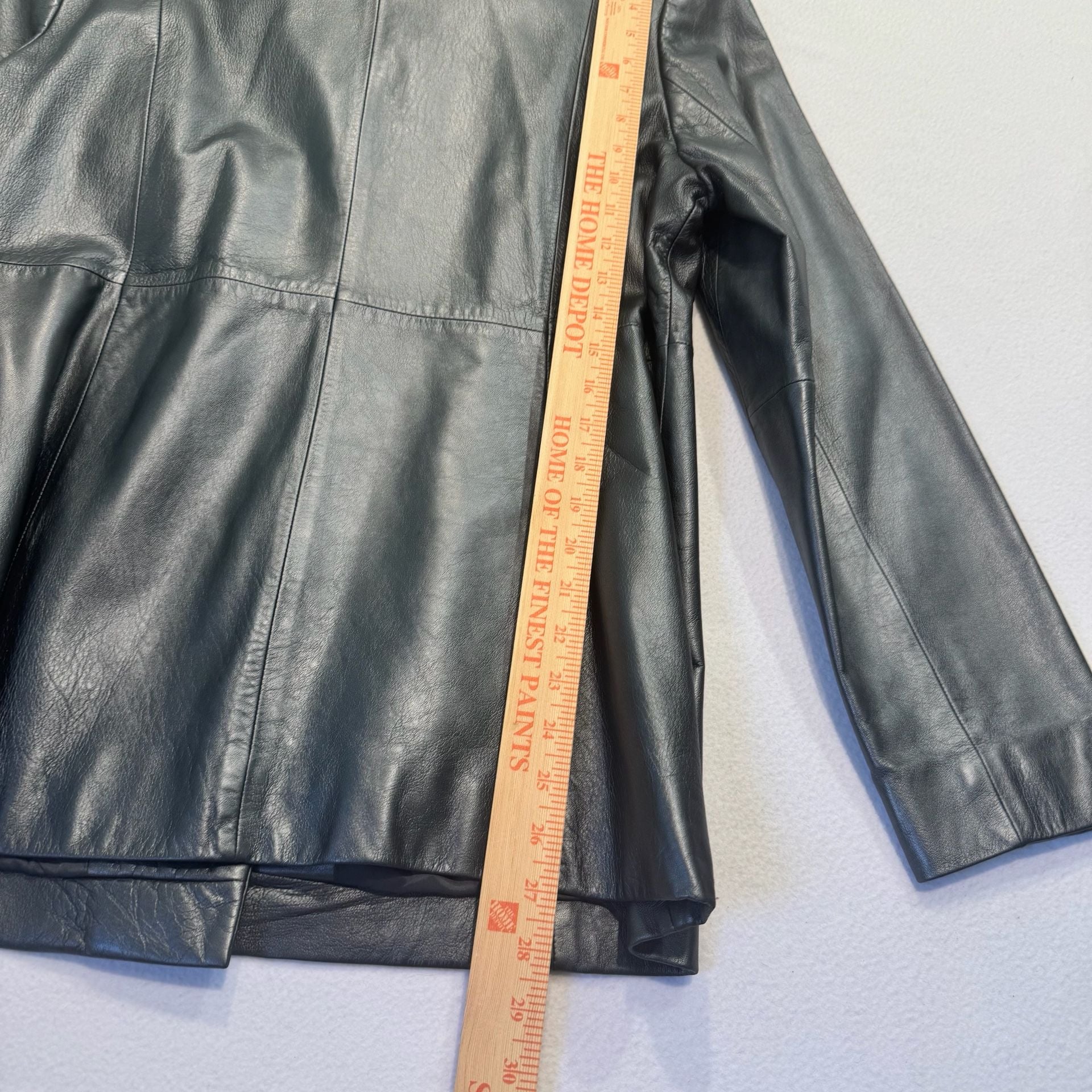 Vintage Y2K Valerie Stevens Gray Silver Leather Blazer Jacket Women’s Large 8