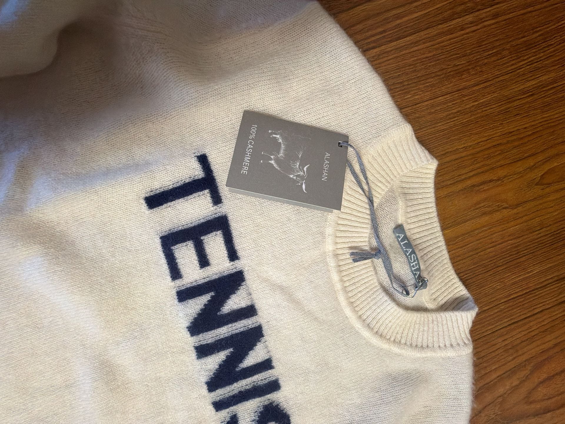 Alashan 100% Cashmere Tennis Sweater White 3