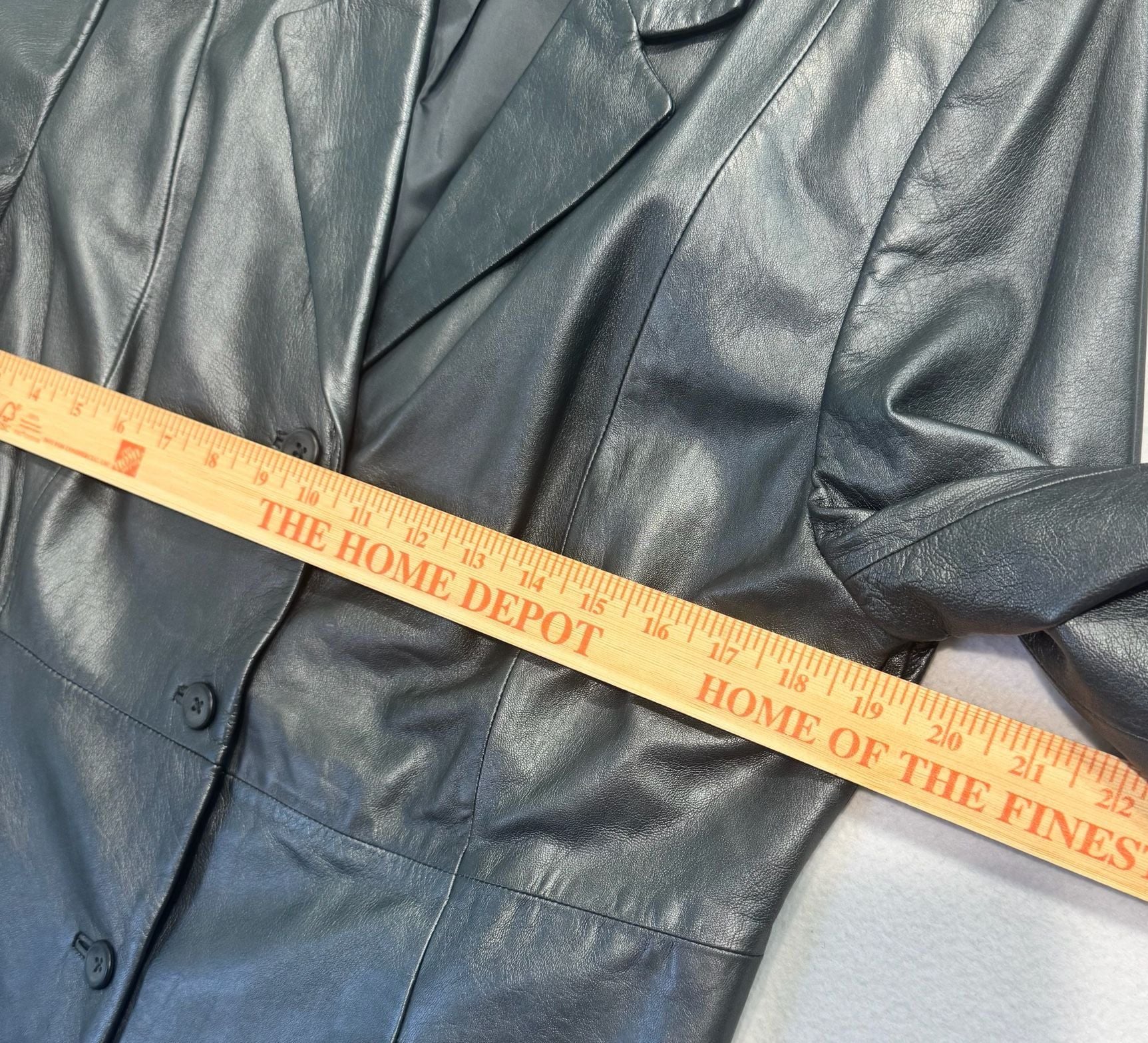 Vintage Y2K Valerie Stevens Gray Silver Leather Blazer Jacket Women’s Large 6