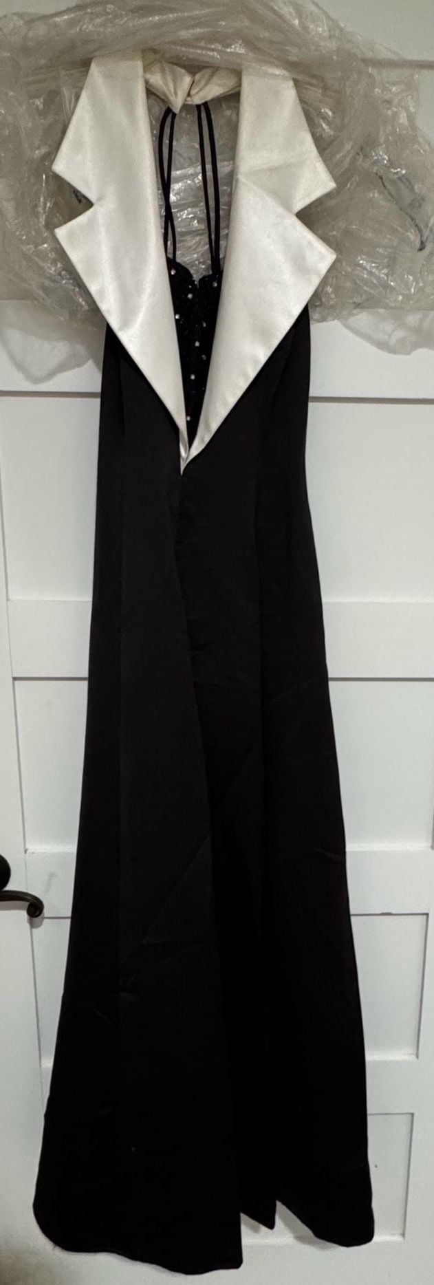 Ever Beauty Black and White Tuxedo Maxi Dress Size 8 2