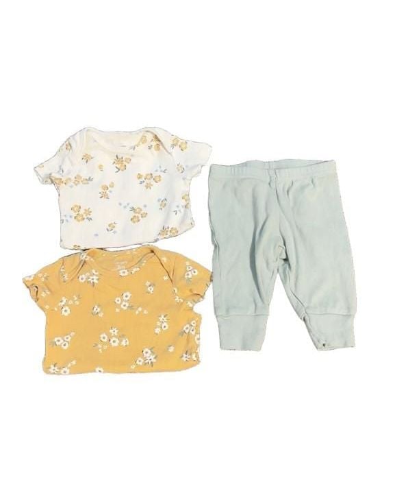 Baby Girl Floral Short Sleeve Bodysuit and Leggings Set 3M 1