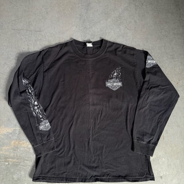 Harley Davidson Gowanda Long Sleeve Shirt Size L Black