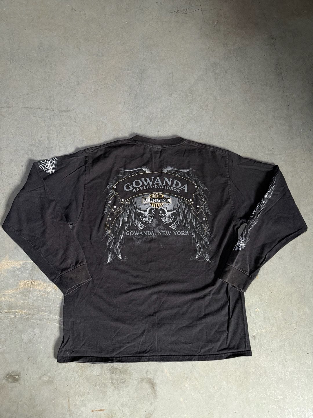 Harley Davidson Gowanda Long Sleeve Shirt Size L Black 3