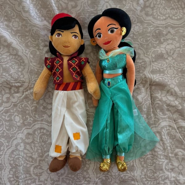 Disney Jasmine and Aladdin Plush Doll Set