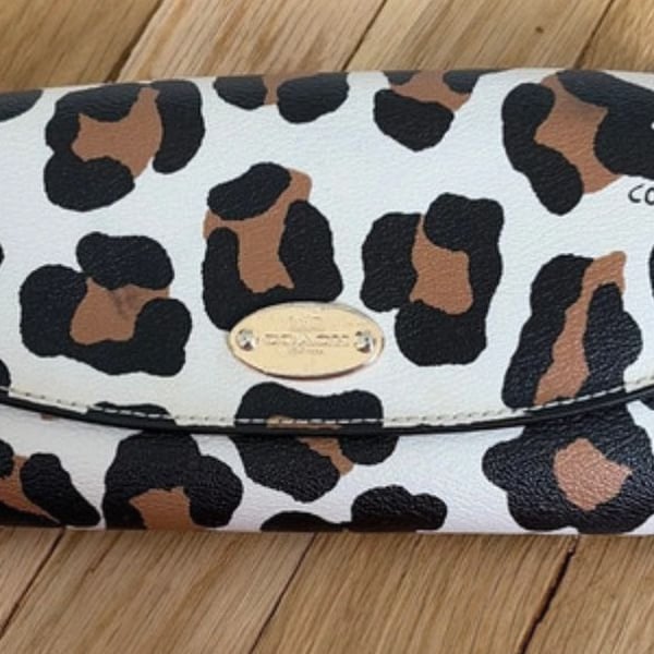 Coach Ocelot Print Envelope Wallet