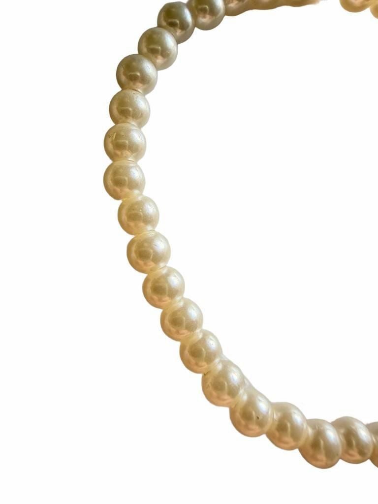 Unbranded Faux Pearl Stretch Bracelet Cream 3