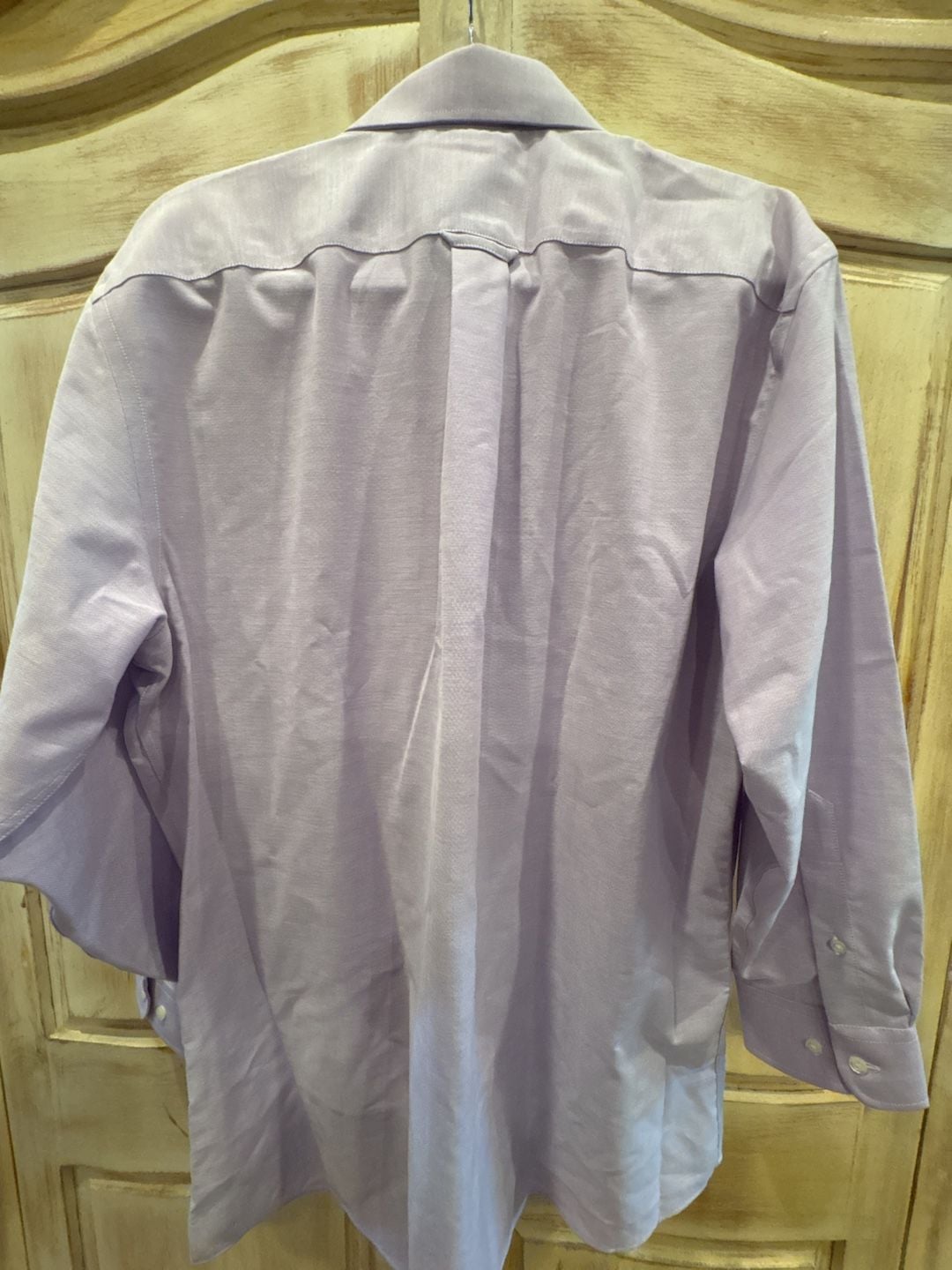 Stafford Wrinkle Free Oxford Shirt Size 17 32-33 Lavender Regular Fit 5