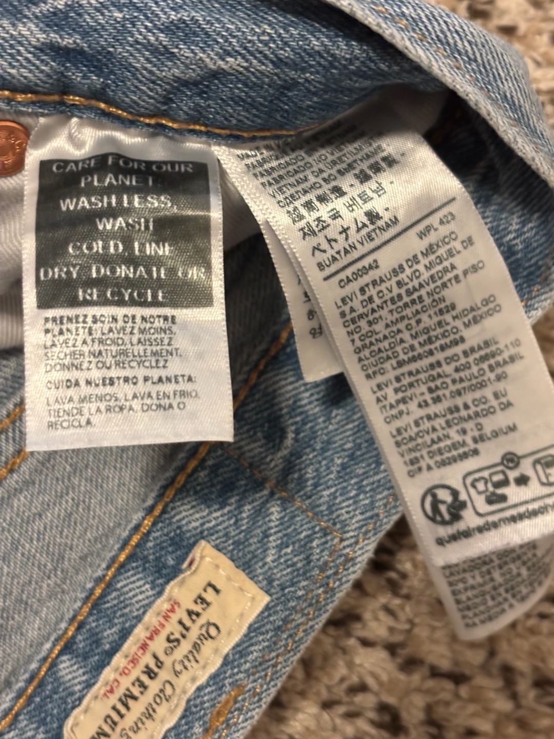 Levi's 501 '93 Jeans W29 L30 Light Wash Straight Leg Premium Denim 5