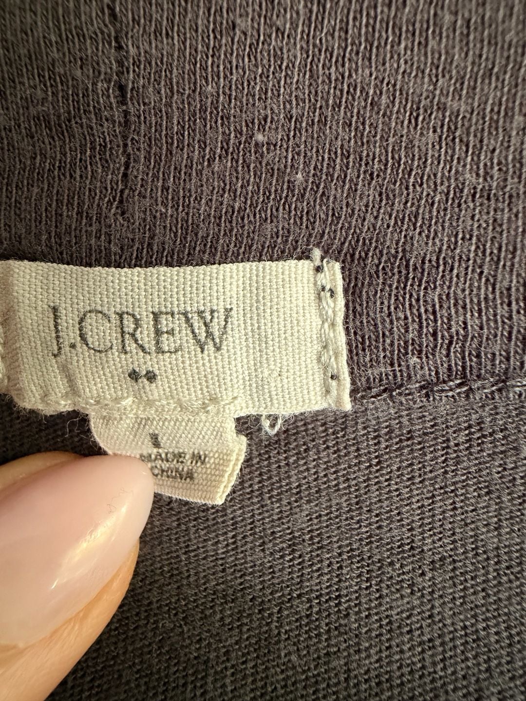 J.Crew Open Front Cardigan Size L Gray Cotton Pockets 3