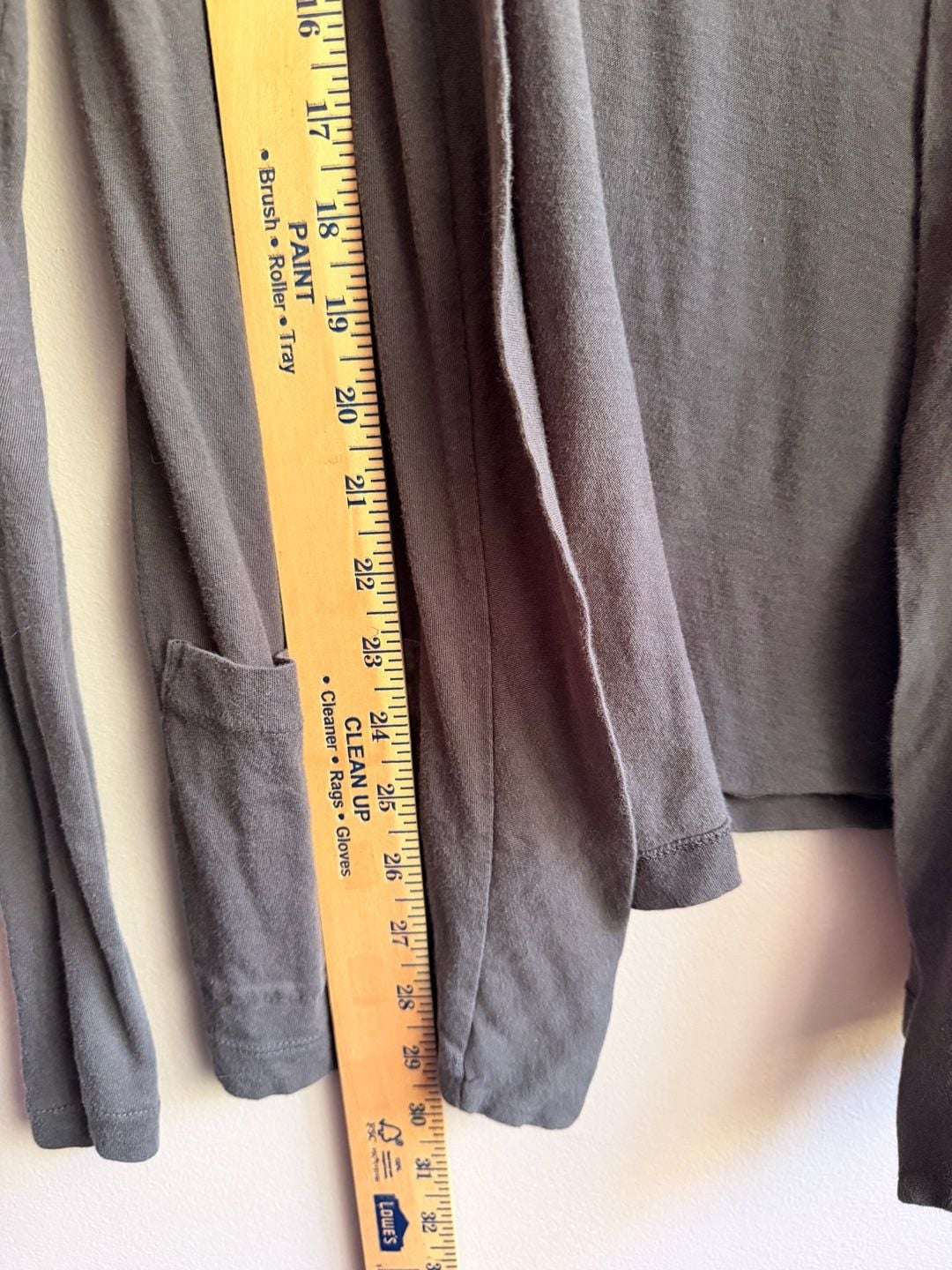 J.Crew Open Front Cardigan Size L Gray Cotton Pockets 5
