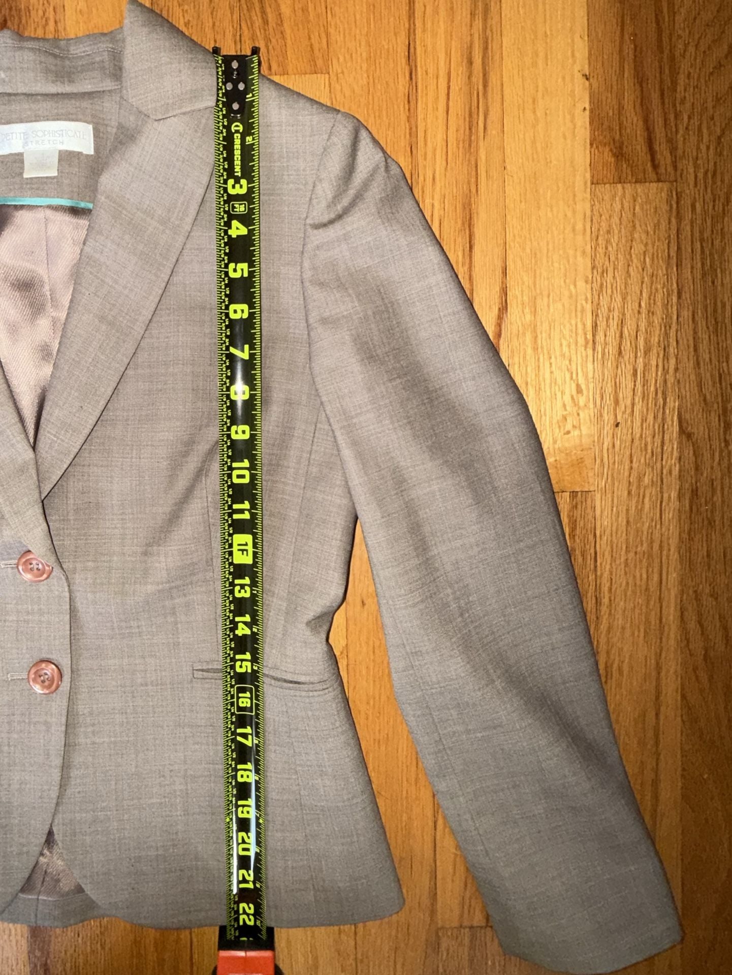Petite Sophisticate Taupe Wool Blend Suit Jacket Blazer Women’s 4 Office Career
5