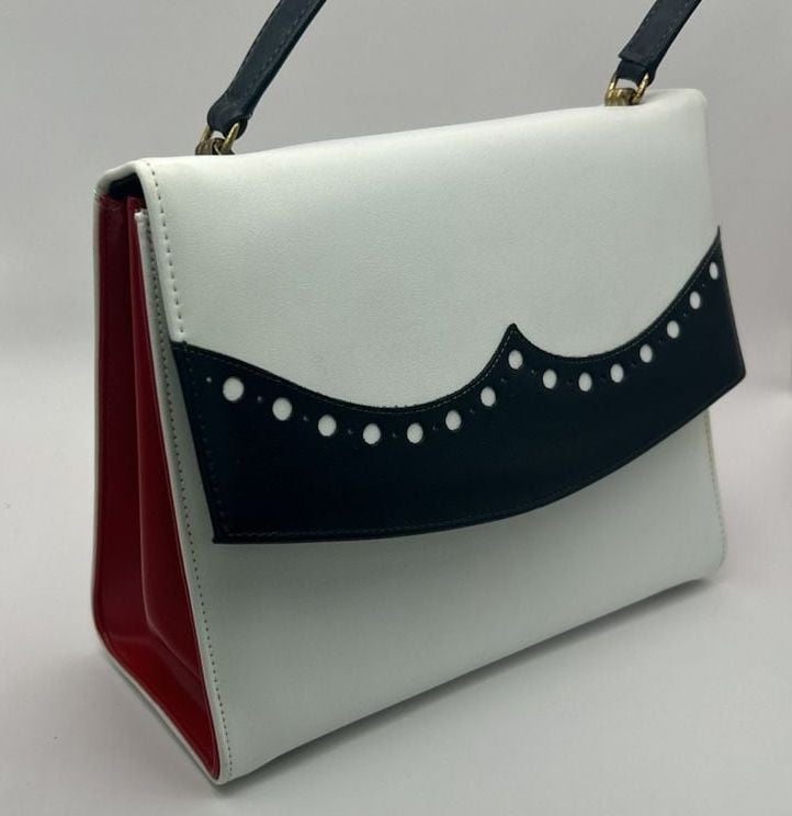 Miss America By Smartaire Vintage Wing Tip Spectator Handbag Purse 2