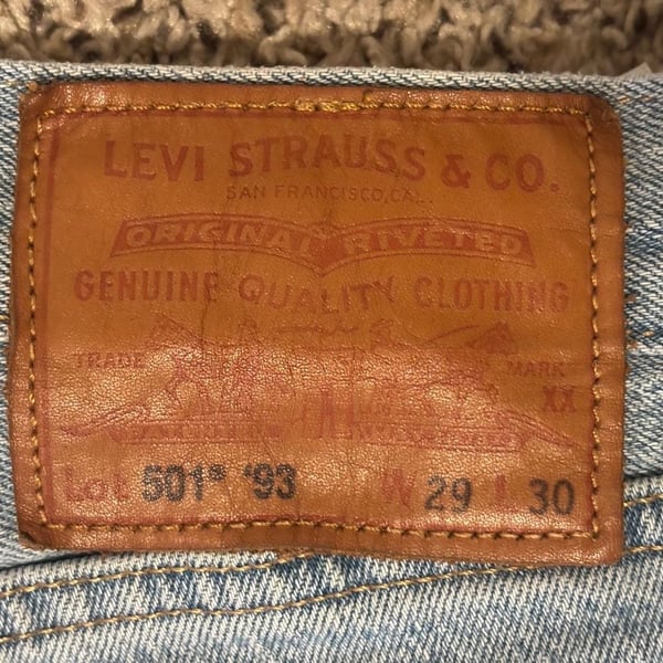 Levi's 501 '93 Jeans W29 L30 Light Wash Straight Leg Premium Denim