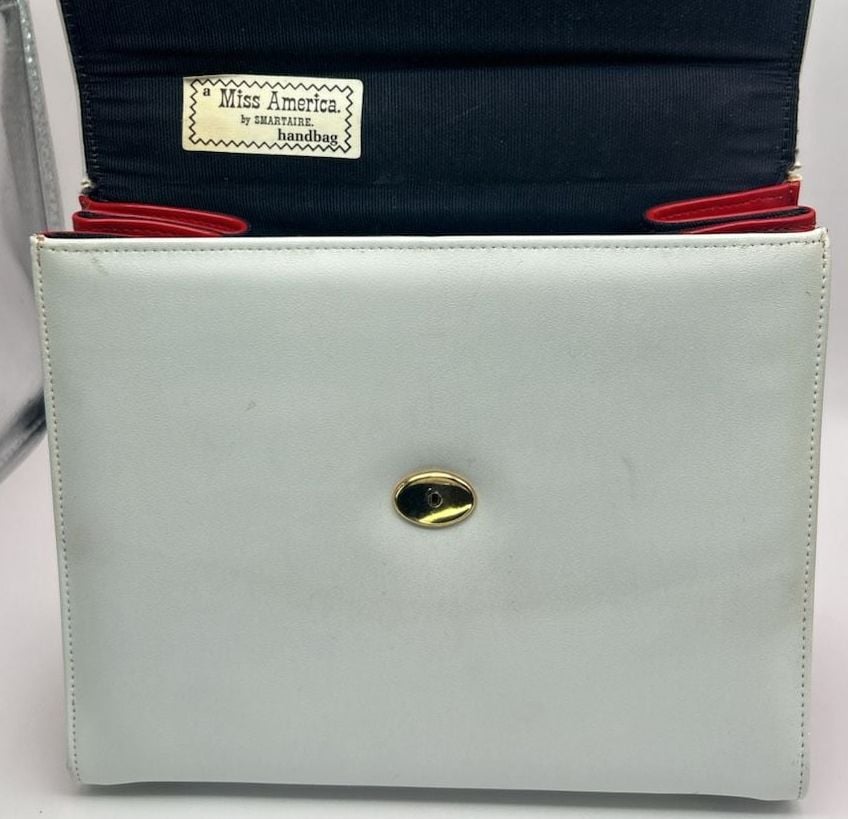 Miss America By Smartaire Vintage Wing Tip Spectator Handbag Purse 4