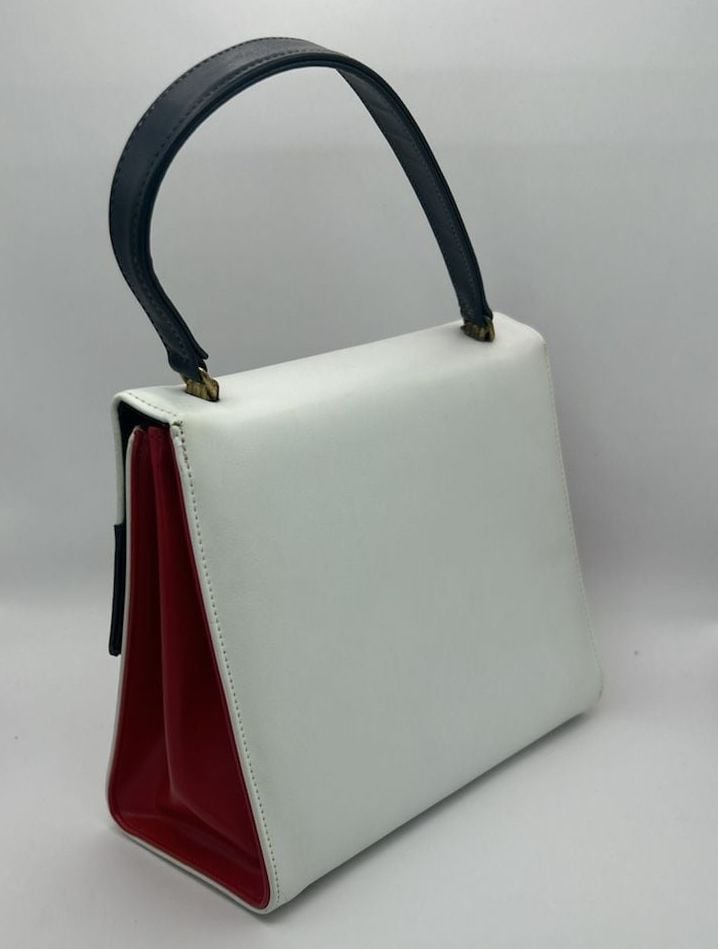 Miss America By Smartaire Vintage Wing Tip Spectator Handbag Purse 6