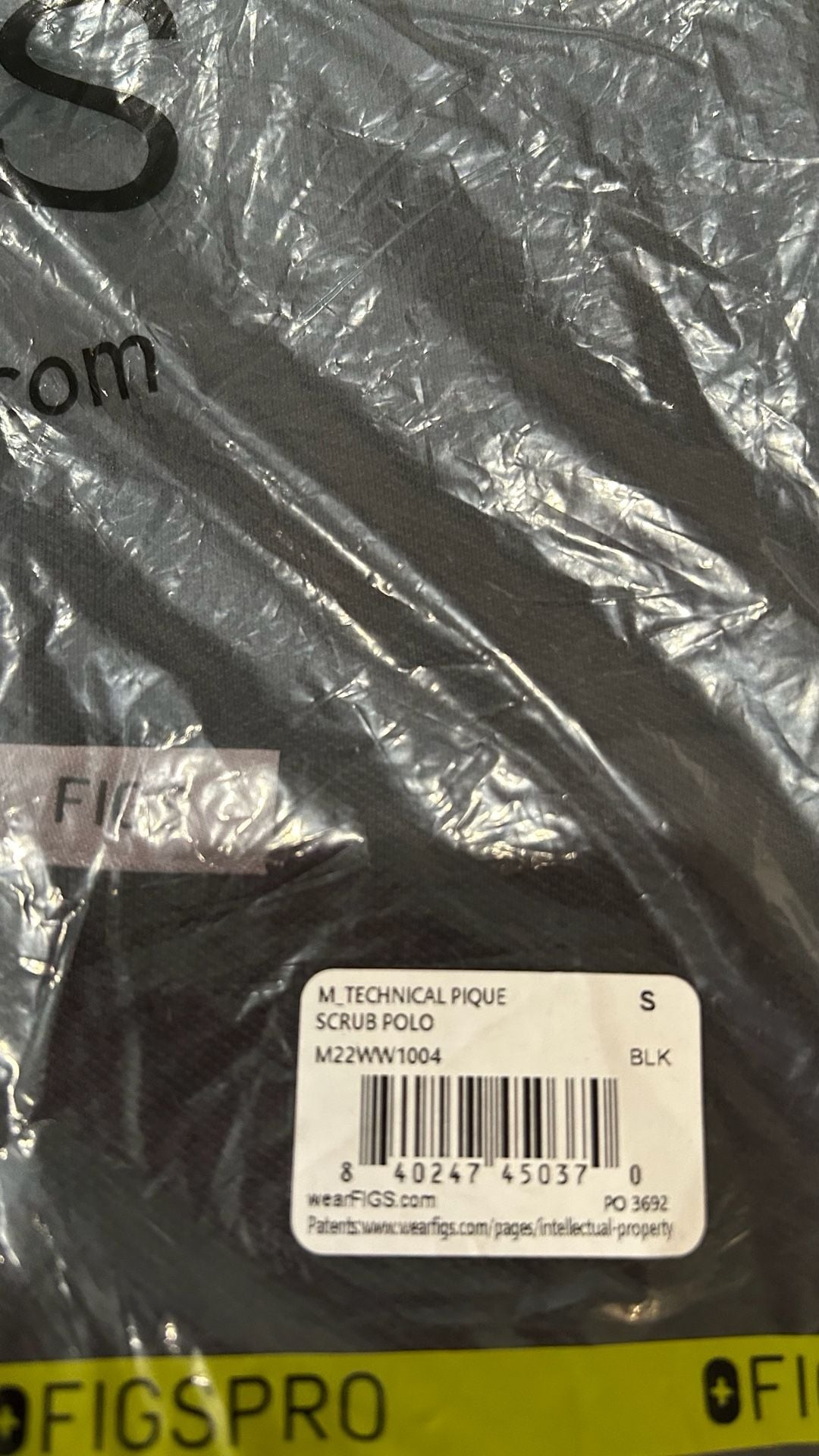 Figs Technical Pique Scrub Polo Size S Black 4