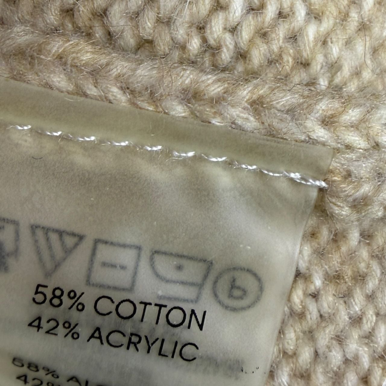 Tan Mock Neck Sweater Fair Isle Pattern XL 9