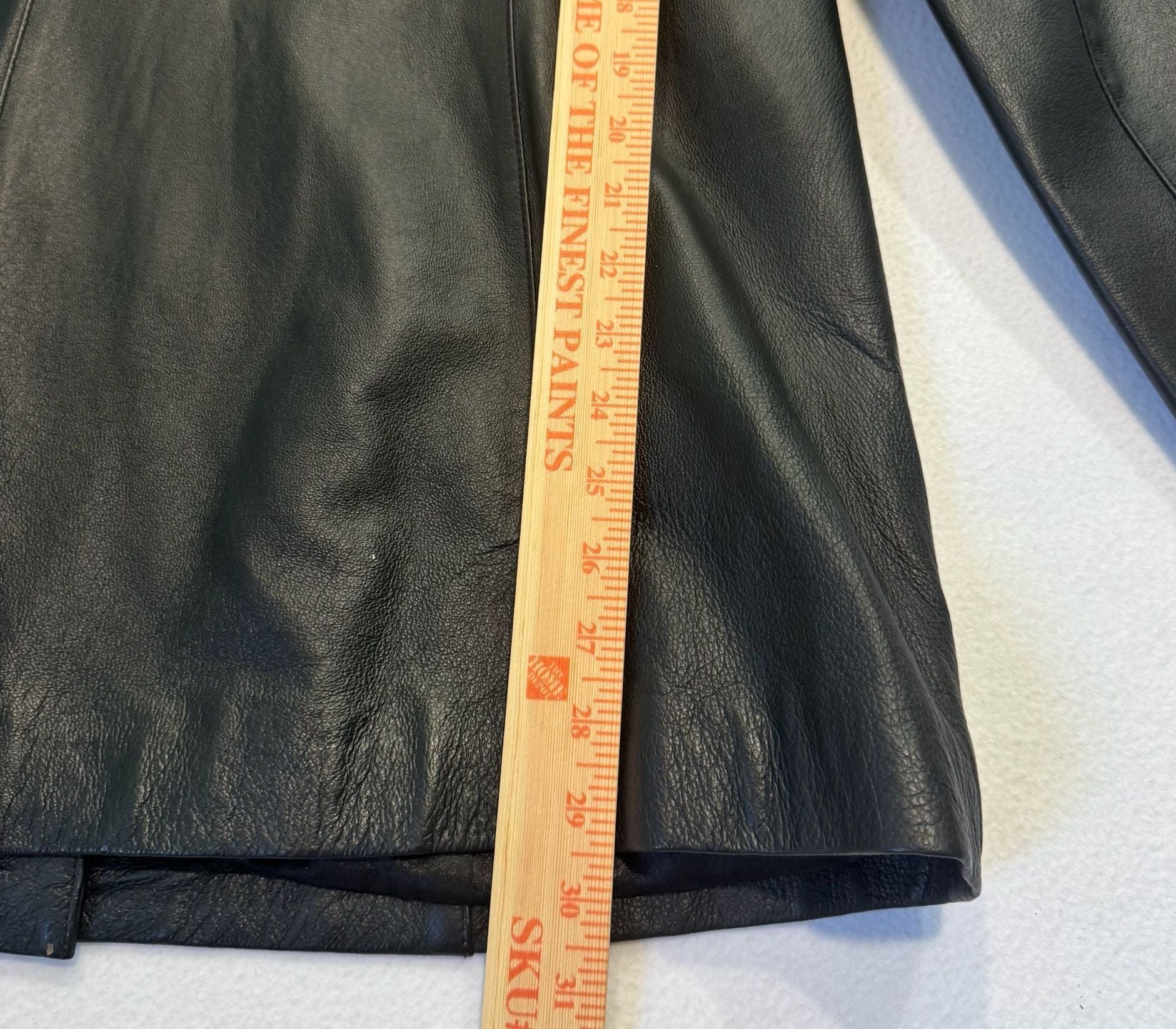 Vintage 90s Clio Leather Black Leather Blazer Jacket Women’s Size 14 Longline 8