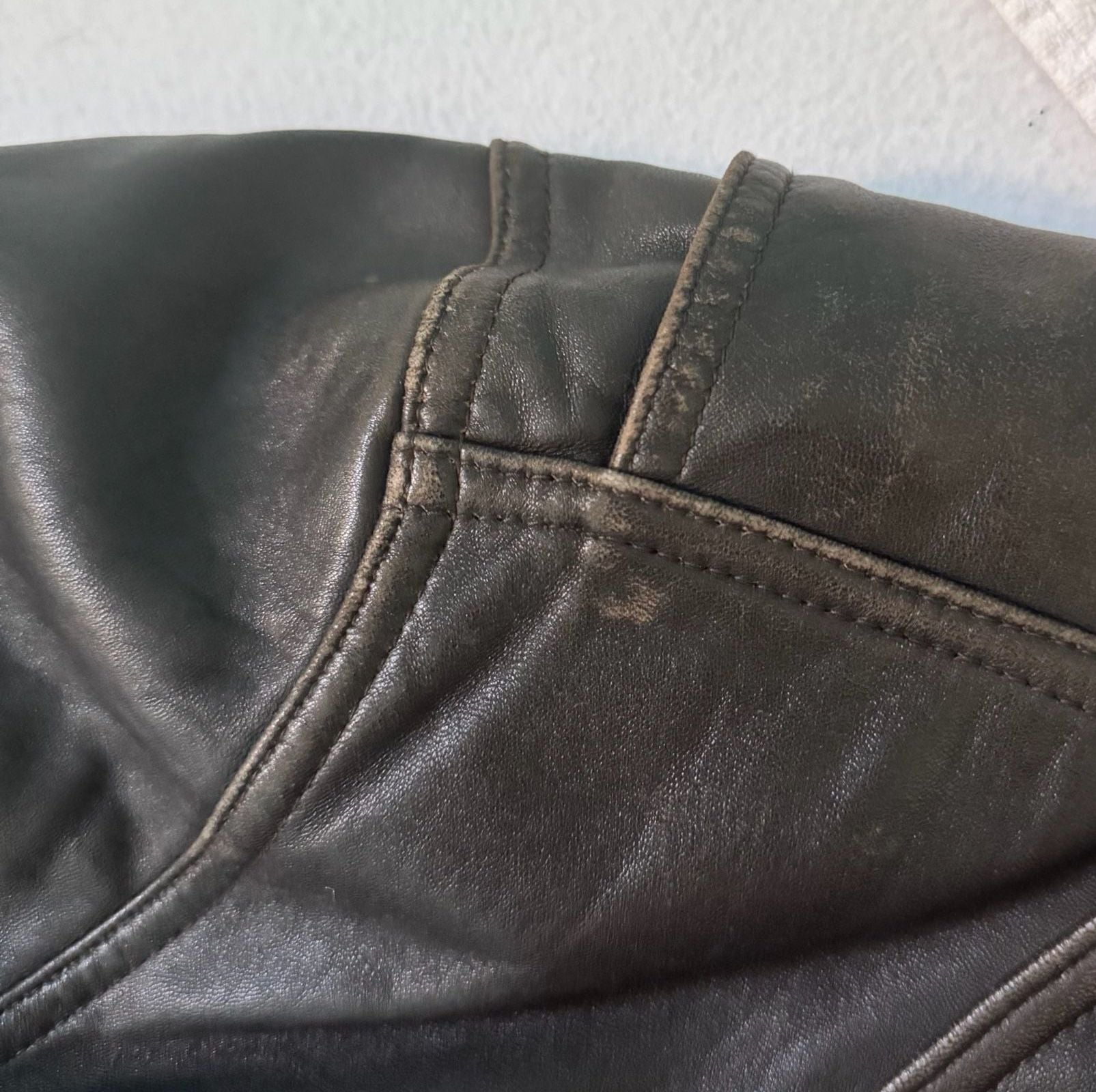 Vintage 90s Clio Leather Black Leather Blazer Jacket Women’s Size 14 Longline 9