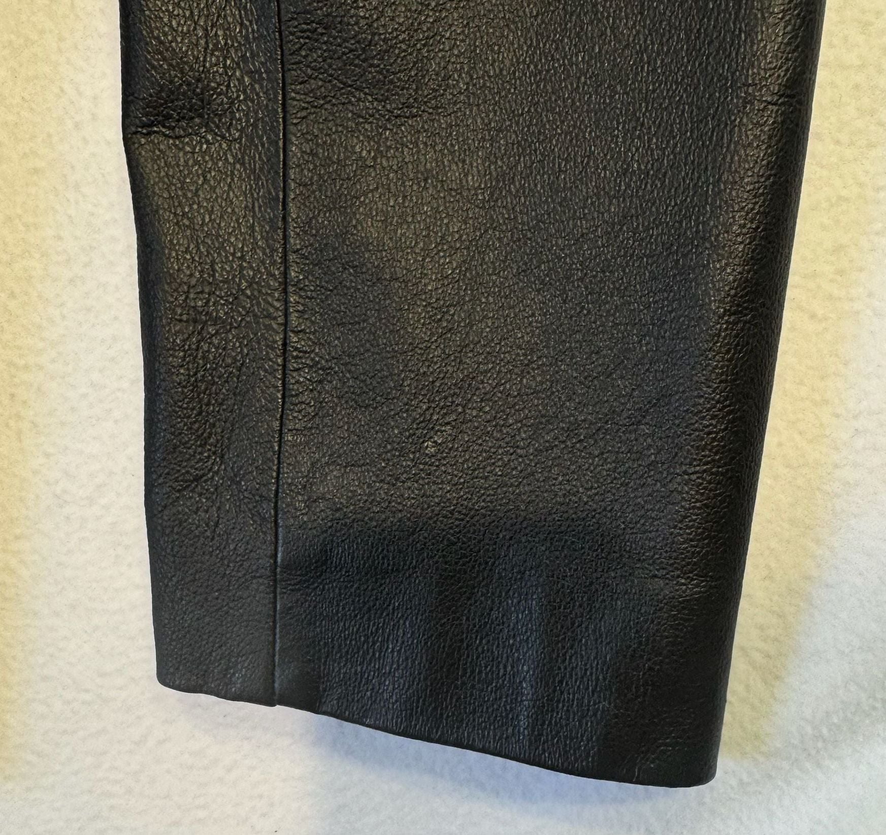 Vintage 90s Clio Leather Black Leather Blazer Jacket Women’s Size 14 Longline 10