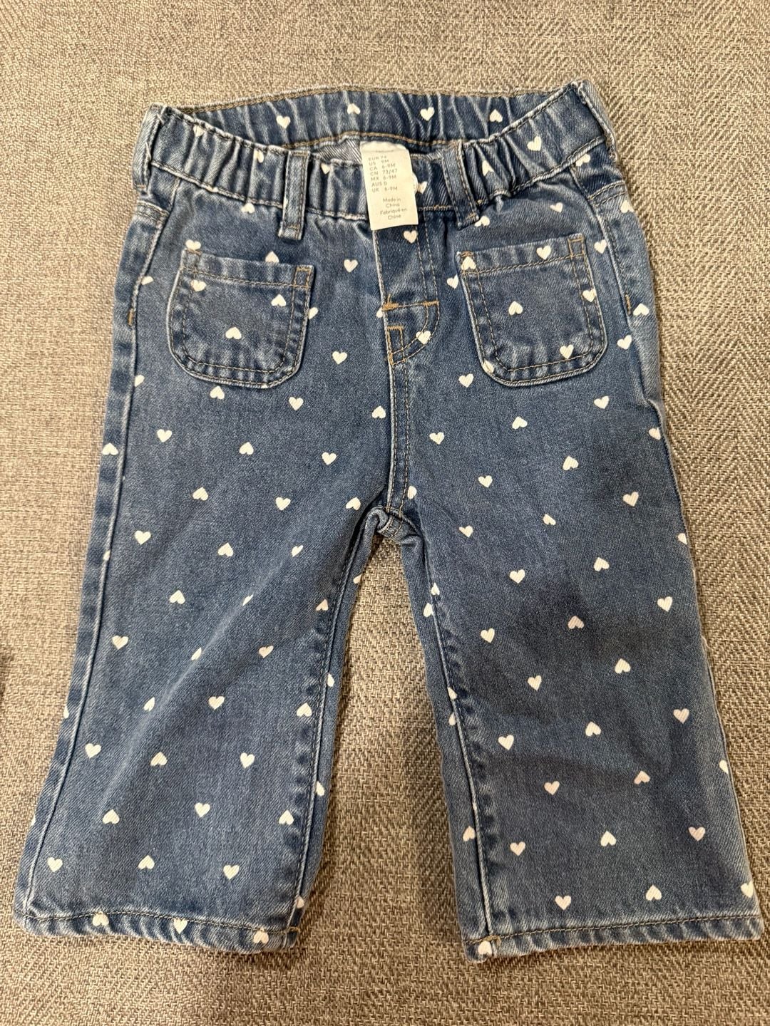 Cream/floral Flared Leg Jeans for kids 3