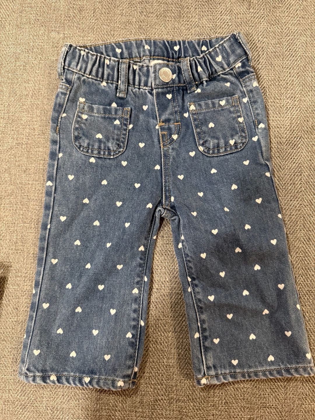 Cream/floral Flared Leg Jeans for kids 2