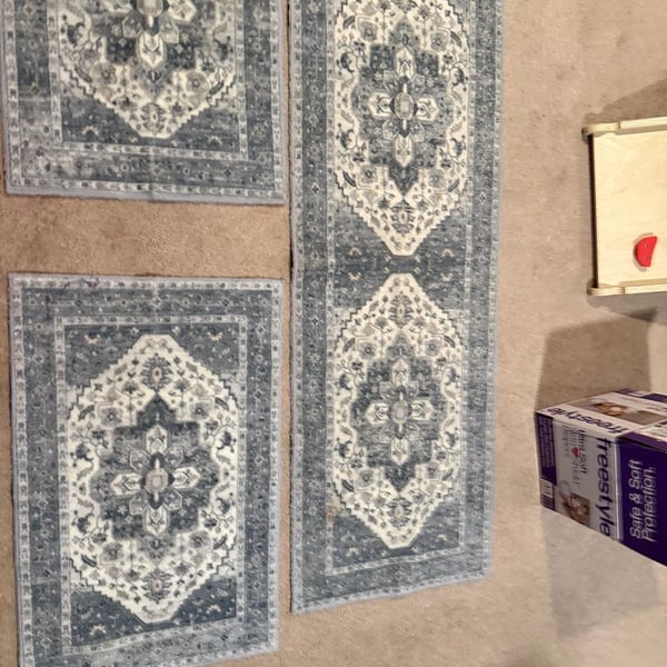 Nourison Cyrus Vintage Bohemian Blue Area Rug Set of 3