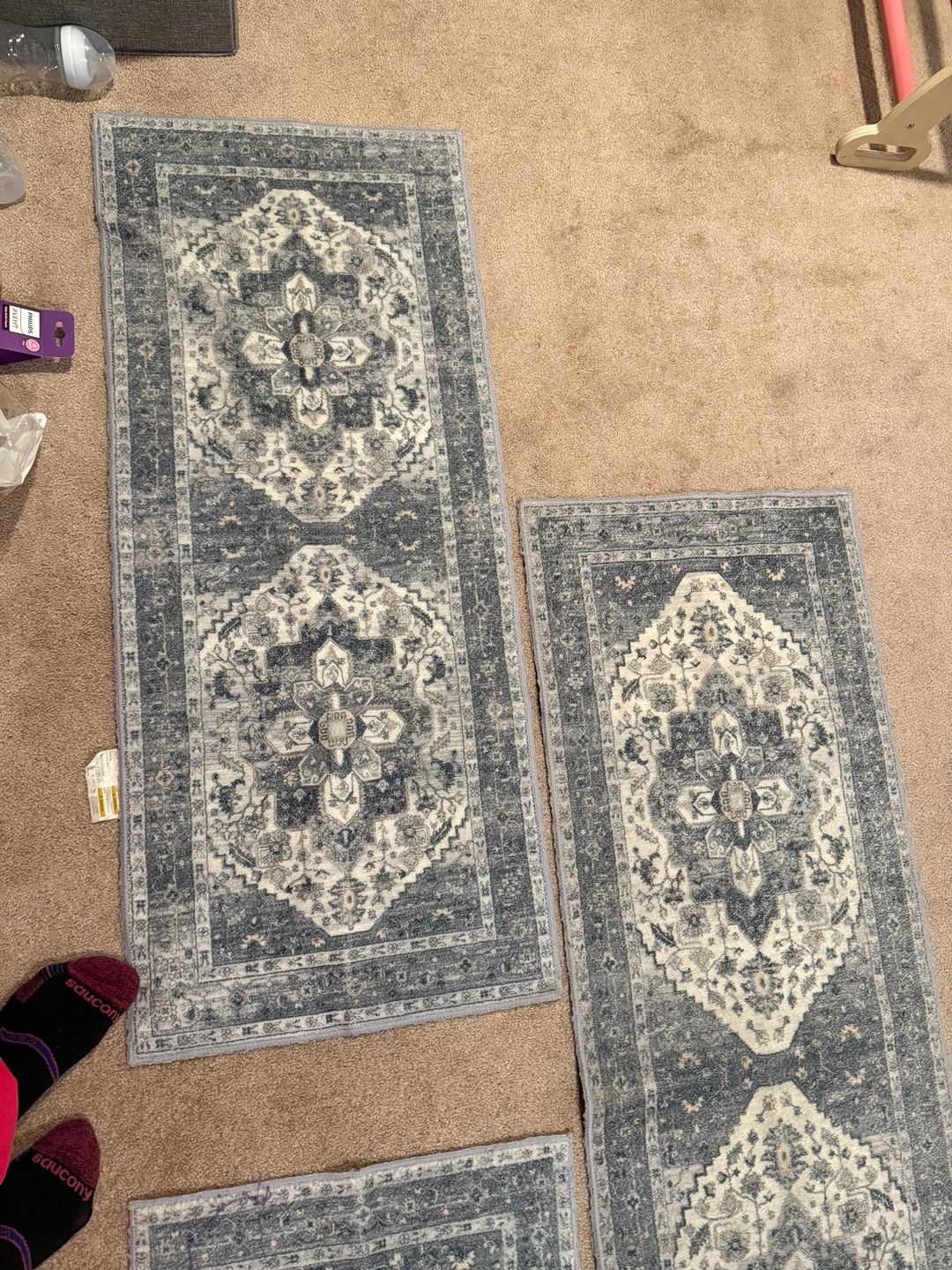 Nourison Cyrus Vintage Bohemian Blue Area Rug Set of 3 2