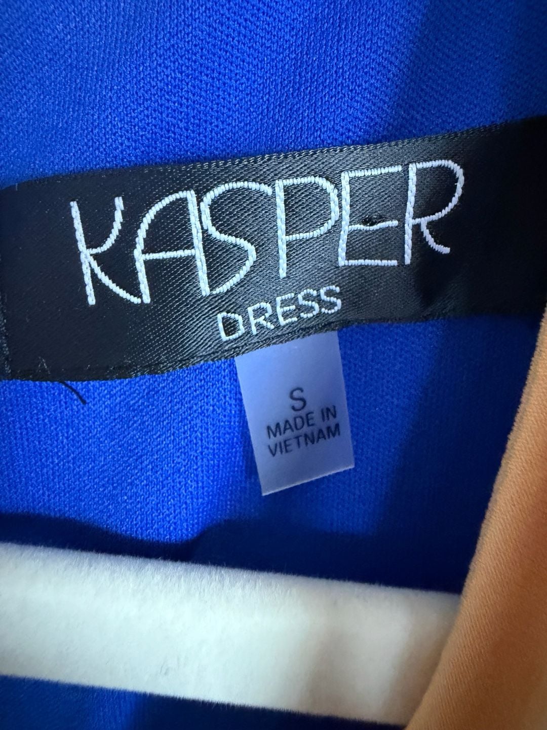 Kasper Colorblocked Faux-Wrap Sheath Dress Size S Royal Blue Gold 4