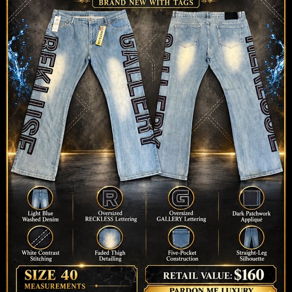 Watson Denim Reckless Gallery Patchwork Light Wash Jeans