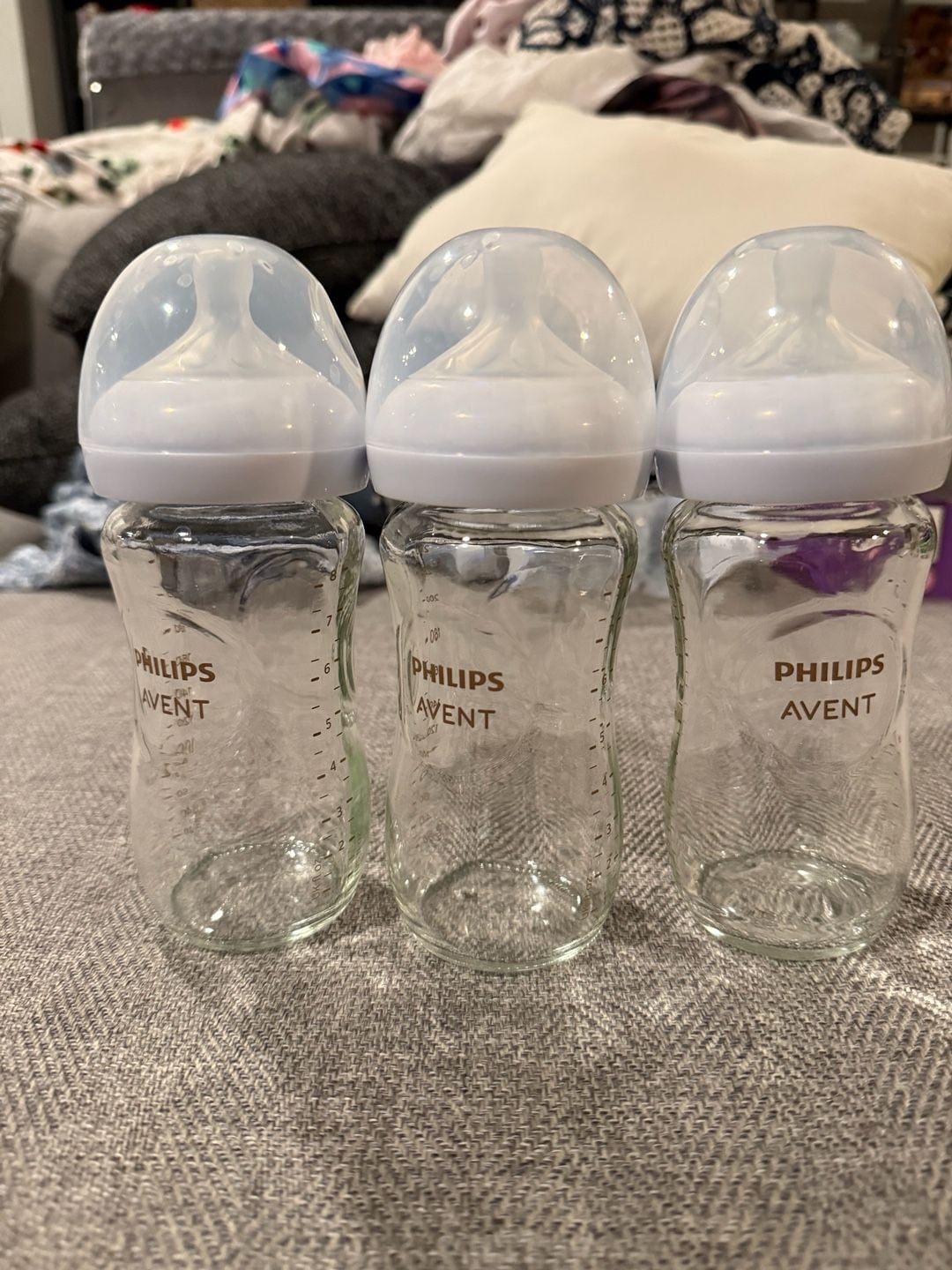 Philips Avent Glass Baby Bottle 8oz Natural Response 3-Pack Clear 1